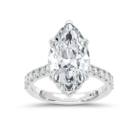 14K White Gold Lab Grown Diamond 5 5/8 Ct.Tw. Marquise Shape Engagement Ring