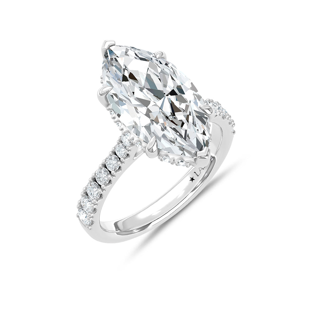14K White Gold Lab Grown Diamond 5 5/8 Ct.Tw. Marquise Shape Engagement Ring