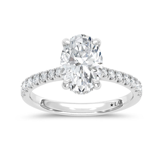 14K White Gold Lab Grown Diamond 2 1/3 Ct.Tw. Oval Shape Engagement Ring