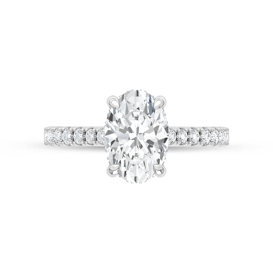 14K White Gold Lab Grown Diamond 2 1/3 Ct.Tw. Oval Shape Engagement Ring