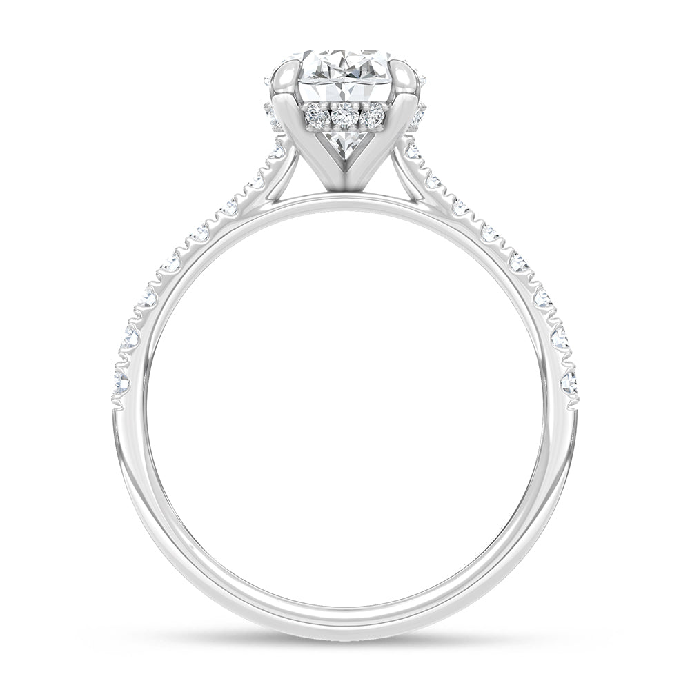 14K White Gold Lab Grown Diamond 2 1/3 Ct.Tw. Oval Shape Engagement Ring