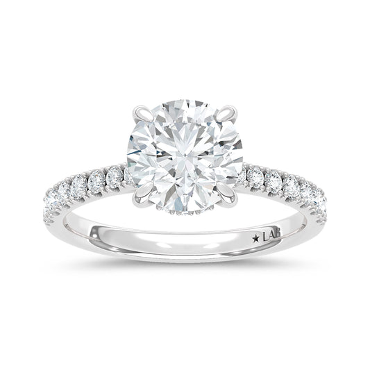 14K White Gold Lab Grown Diamond 2 1/3 Ct.Tw. Round Shape Engagement Ring