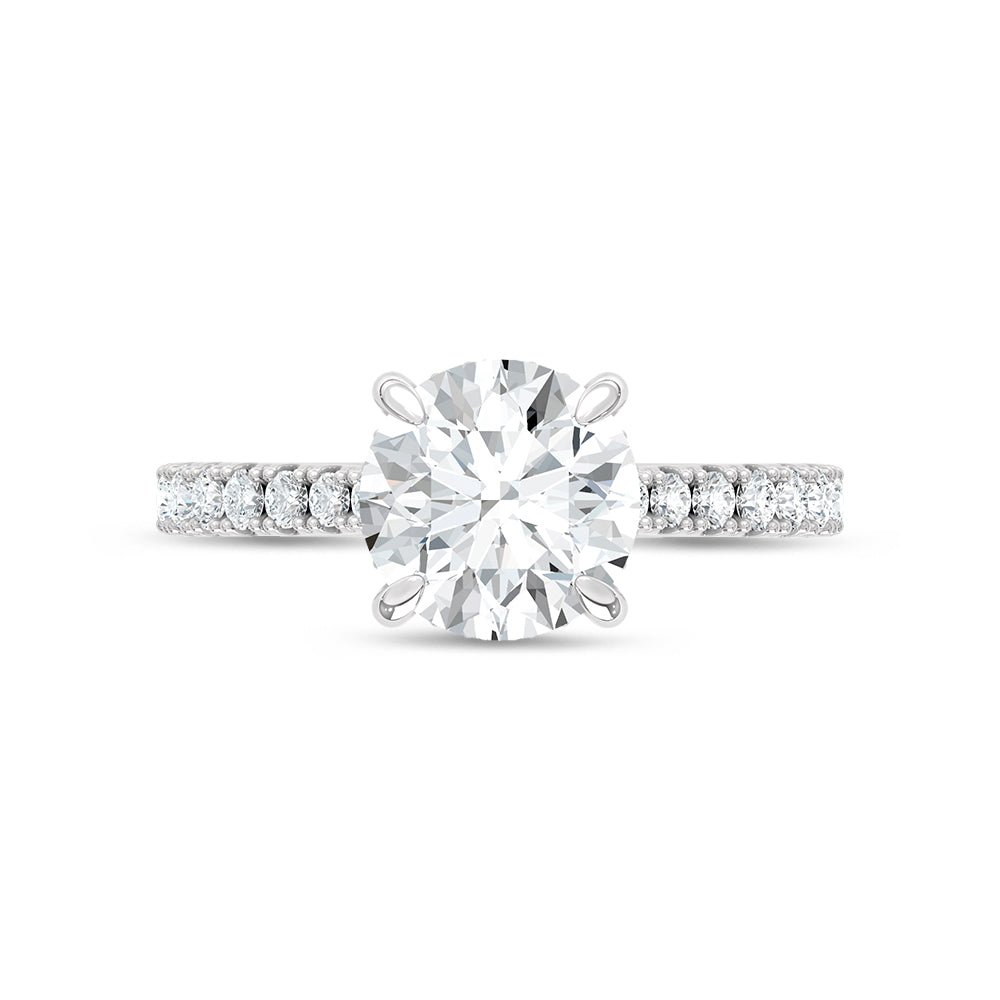 14K White Gold Lab Grown Diamond 2 1/3 Ct.Tw. Round Shape Engagement Ring