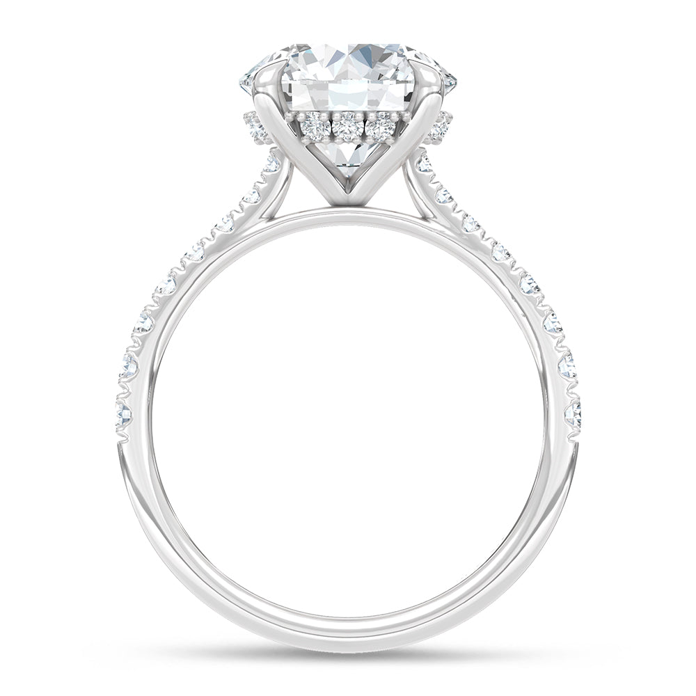 14K White Gold Lab Grown Diamond 3 3/8 Ct.Tw. Round Shape Engagement Ring
