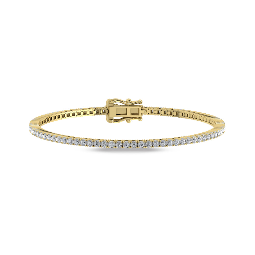 10K Yellow Gold Lab Grown Diamond 2 Ct.Tw. Tennis Bracelet