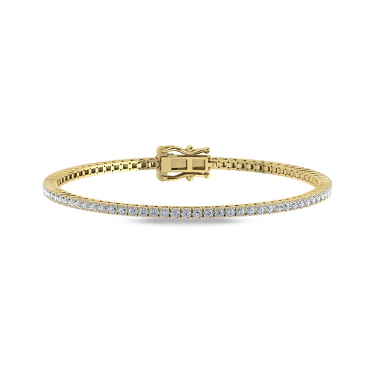 10K Yellow Gold Lab Grown Diamond 2 Ct.Tw. Tennis Bracelet