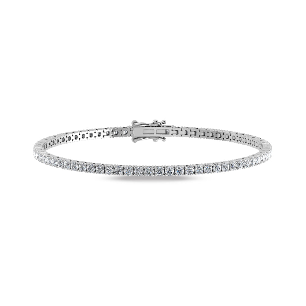 10K White Gold Lab Grown Diamond 3 Ct.Tw. Tennis Bracelet