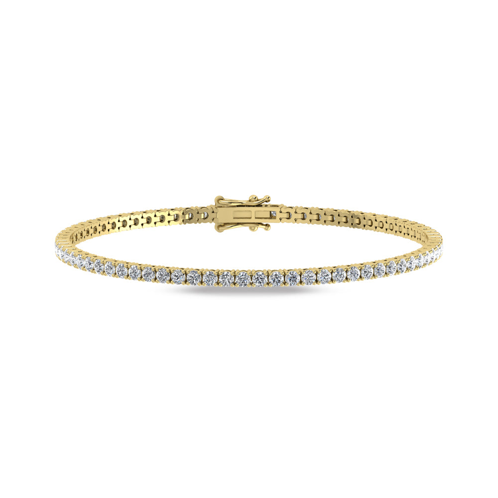 10K Yellow Gold Lab Grown Diamond 3 Ct.Tw. Tennis Bracelet
