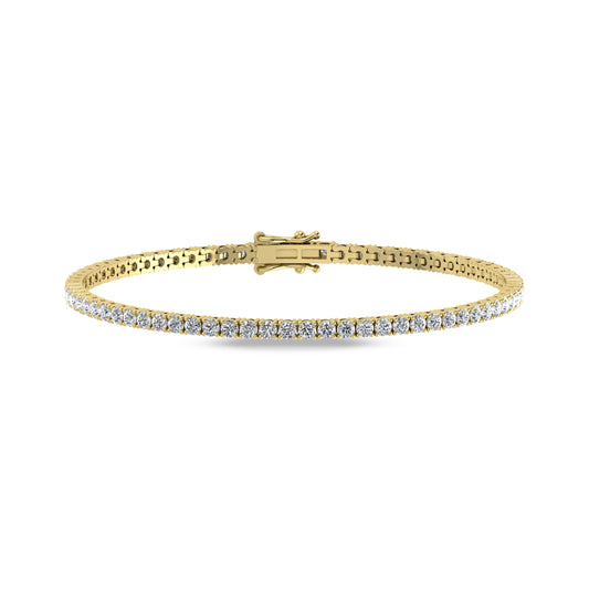 10K Yellow Gold Lab Grown Diamond 3 Ct.Tw. Tennis Bracelet
