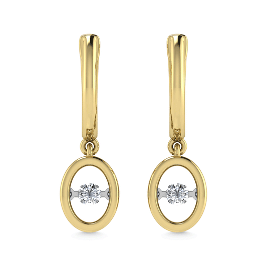 10K Yellow Gold Lab Grown Diamond 1/6 Ct.Tw. Oval Shape Plain Halo Earrings