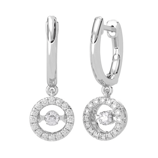 10K White Gold Lab Grown Diamond 1/3 Ct.Tw. Round Shape Halo Earrings