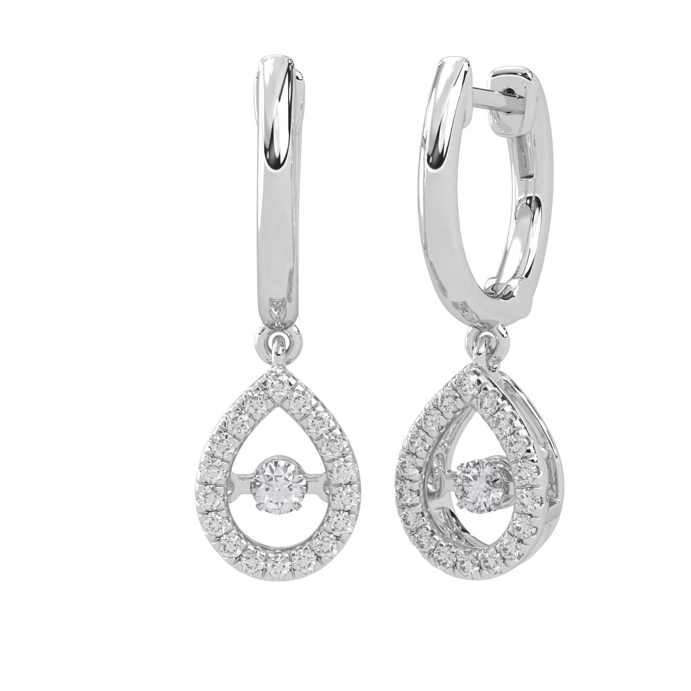 10K White Gold Lab Grown Diamond 1/3 Ct.Tw. Pear Shape Halo Earrings