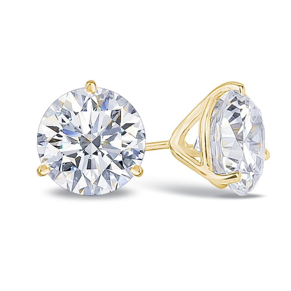 14K Yellow Gold Lab Grown Diamond 1/4 Ct.Tw. Starlab Certified VS F+ Martini Stud Earrings (Available in 0.15ct to 4ct)