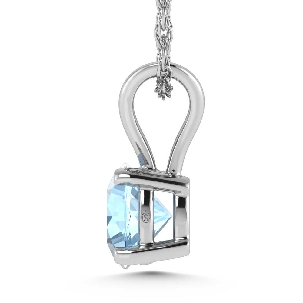 14K White Gold Lab Grown Blue Diamond 1/2 Ct.Tw. Solitaire Pendant