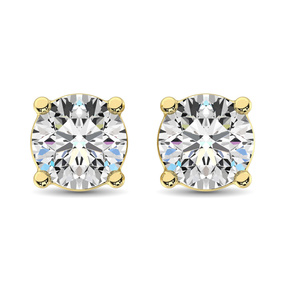 14K Yellow Gold 1/2 Ct.TY. Premium Diamond Stud Earrings