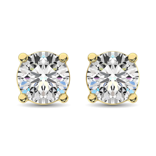 14K Yellow Gold 1/2 Ct.TY. Premium Diamond Stud Earrings