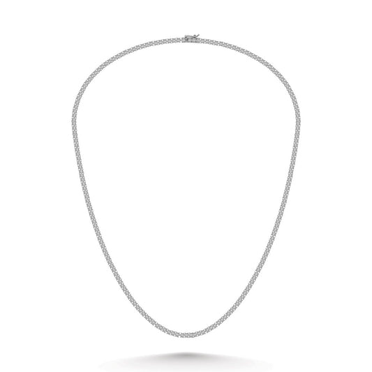 Sterling Silver Lab Grown Diamond 6 7/8 Ct.Tw. 4 Prong Illusion Necklace 24 Inch (15 CT Look)