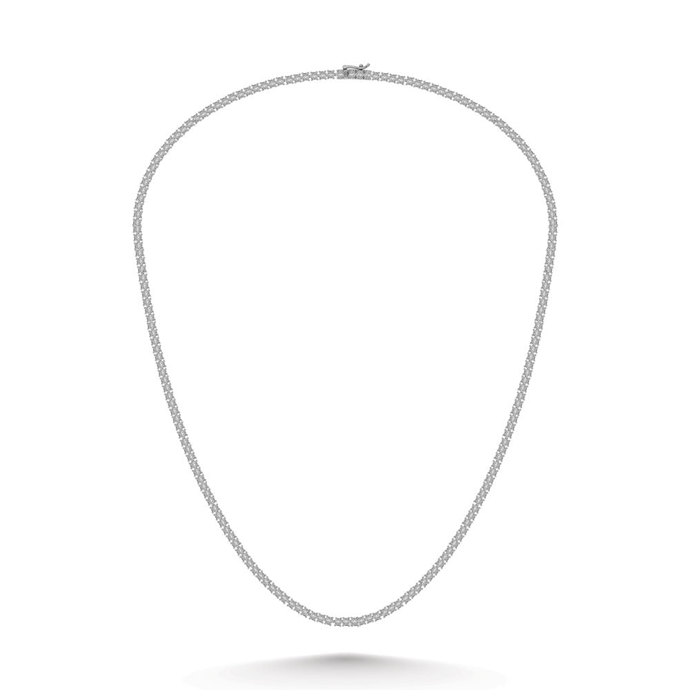 Sterling Silver Lab Grown Diamond 9 3/8 Ct.Tw. 4 Prong Illusion Necklace 22 Inch (20 CT Look)