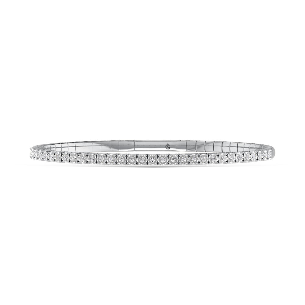 Sterling Silver Lab Grown Diamond 1/2 Ct.Tw. Flexi Bangle