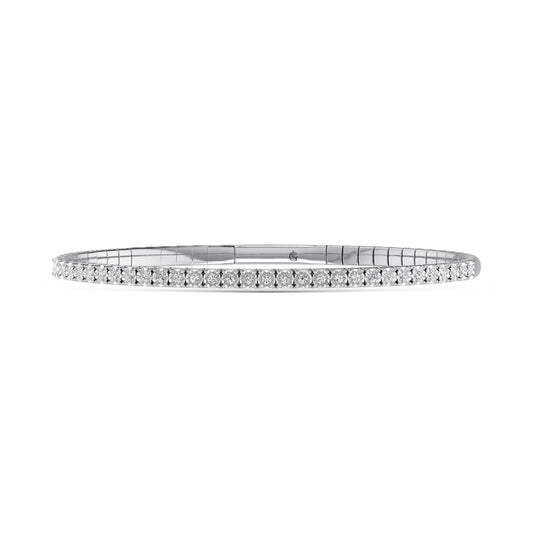 Sterling Silver Lab Grown Diamond 1/2 Ct.Tw. Flexi Bangle