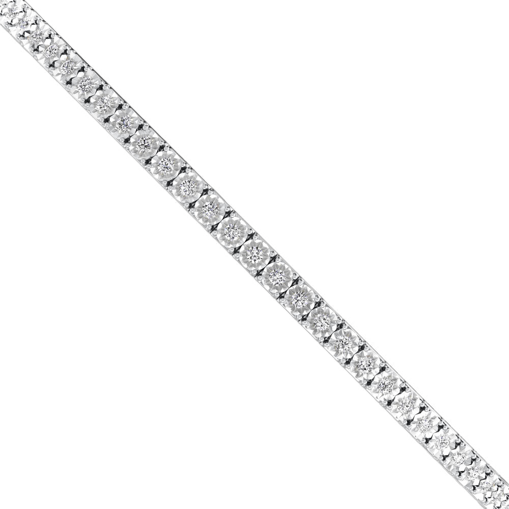 Sterling Silver Lab Grown Diamond 1/2 Ct.Tw. Flexi Bangle