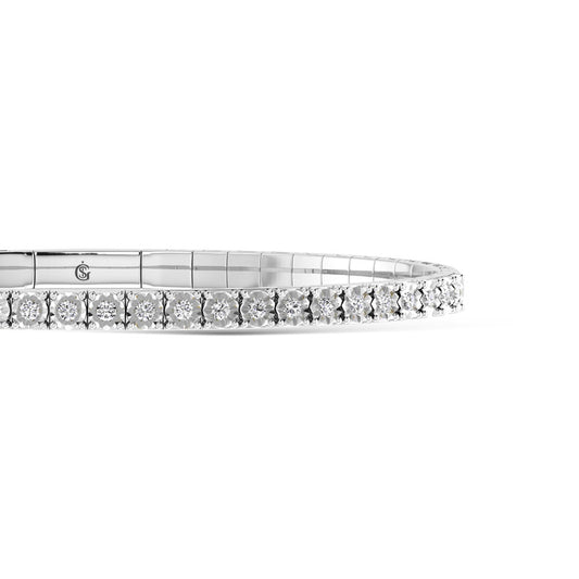 Sterling Silver Lab Grown Diamond 1 Ct.Tw. Flexi Bangle