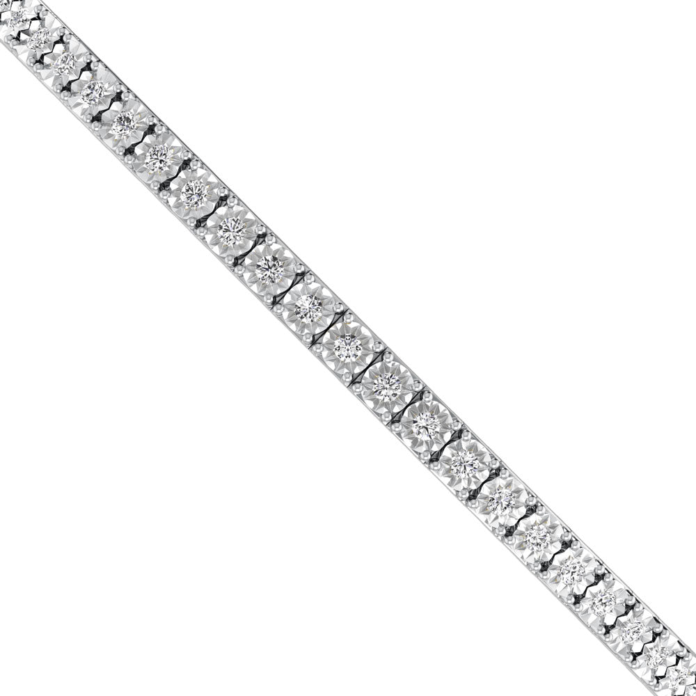 Sterling Silver Lab Grown Diamond 1 Ct.Tw. Flexi Bangle
