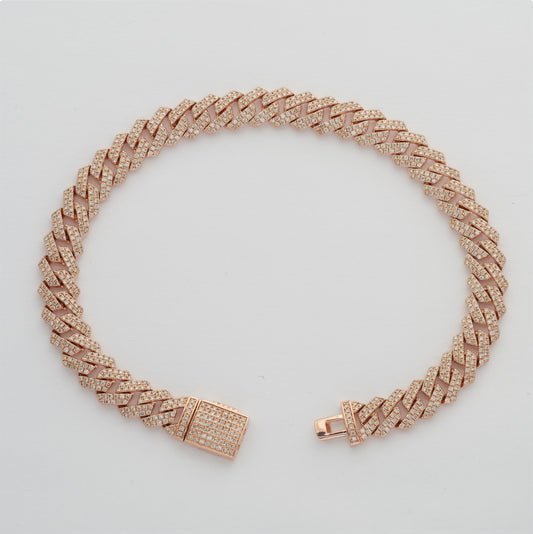 14KR 3.85CTW DIAMOND MIAMI CUBAN BRACELET