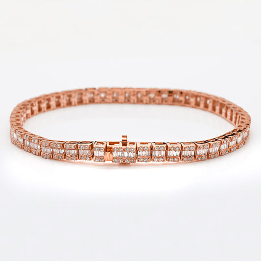 14KR 5.15CTW BAGUETTE DIAMOND SQUARE CLUSTER