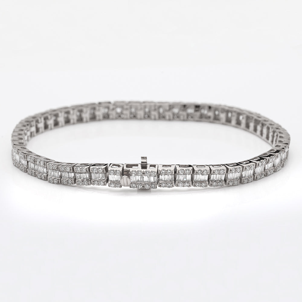 14KW 5.15CTW BAGUETTE DIAMOND SQUARE CLUSTER