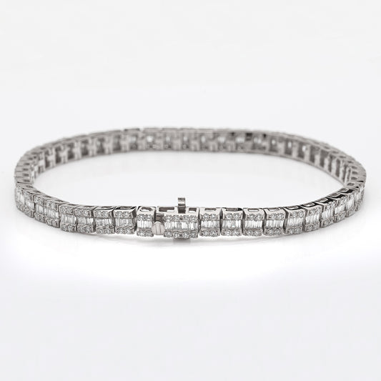 14KW 5.15CTW BAGUETTE DIAMOND SQUARE CLUSTER