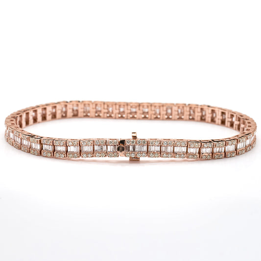 14KR 4.90CTW BAGUETTE DIAMOND SQUARE CLUSTER