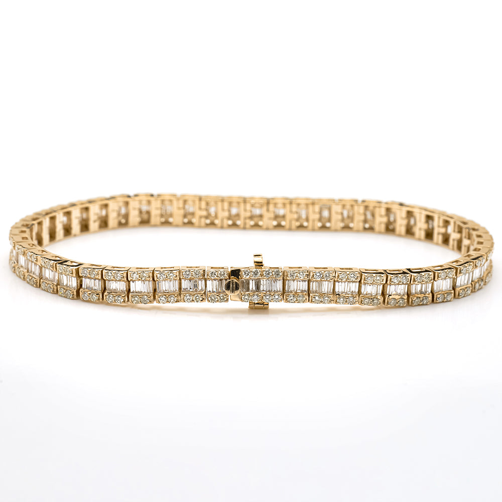 14KY 4.50CTW BAGUETTE DIAMOND SQUARE CLUSTER