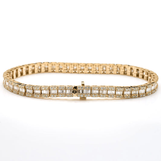 14KY 4.50CTW BAGUETTE DIAMOND SQUARE CLUSTER