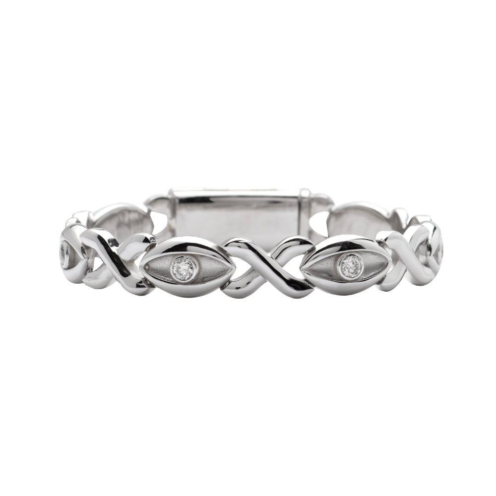 10KW 5.20CTW DIAMOND XO EVIL EYE BRACELET