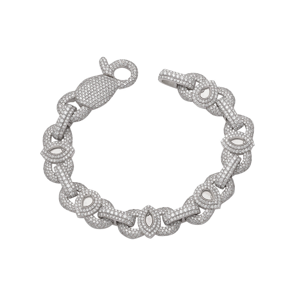 10KW 14.10CTW DIAMOND ROLO INFINITY LINK BRACELET
