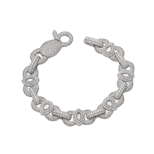 10KW 14.10CTW DIAMOND ROLO INFINITY LINK BRACELET