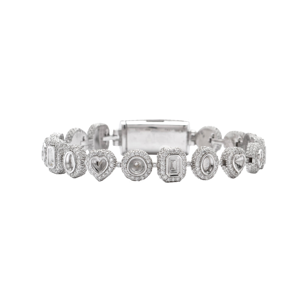 10KW 11.04CTW DIAMOND MULTI SHAPED LINK BRACELET