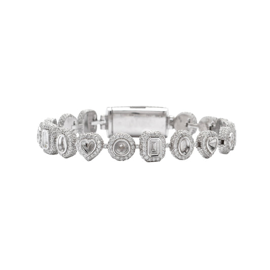 10KW 11.04CTW DIAMOND MULTI SHAPED LINK BRACELET