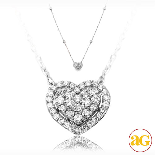 14KW 0.35CTW DIAMOND NECKLACE - BEADED CHAIN