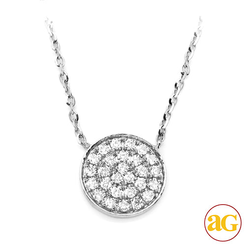 14KW 0.15CTW DIAMOND NECKLACE - FLAT DISC