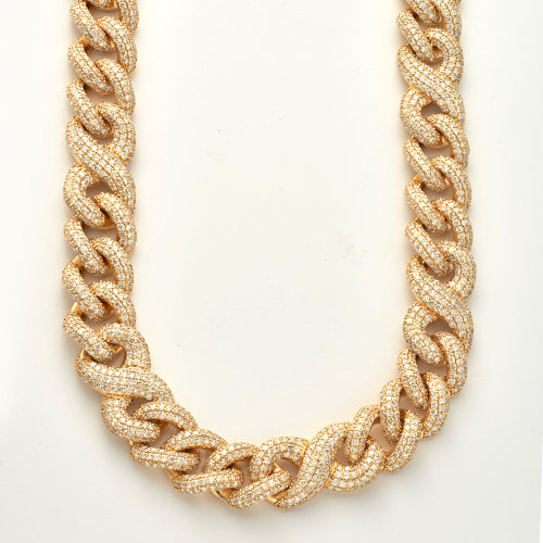 10KY 54.58CTW DIAMOND INFICITY CUBAN NECKLACE