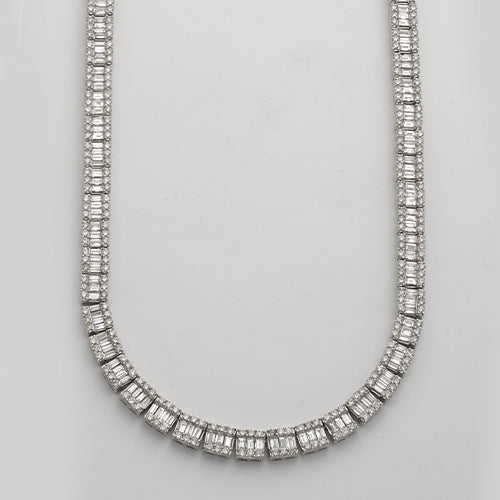 10KW 23.00CTW BAGUETTE NECKLACE 22"
