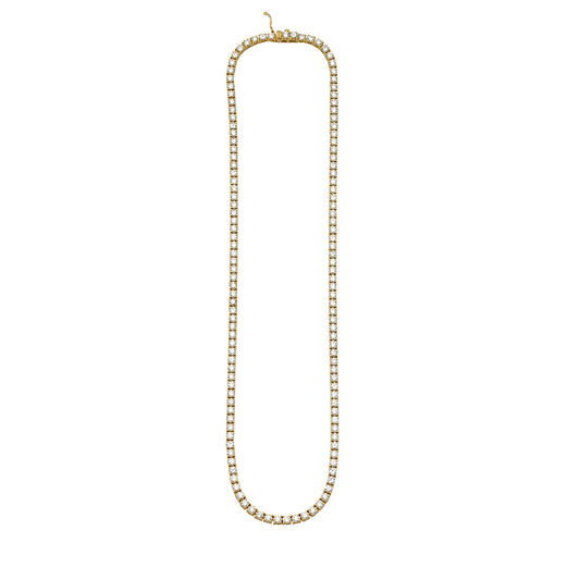 14KY 17.68CTW DIAMOND 4-PRONG TENNIS NECKLACE