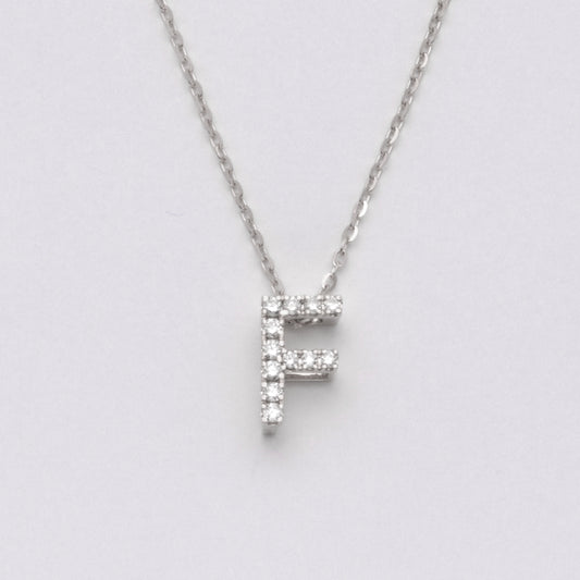 14KW 0.12CTW DIAMOND INITIAL NECKLACE