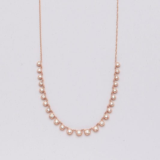 14KR 1.85CTW DIAMOND LOOSE BEZEL SET NECKLACE