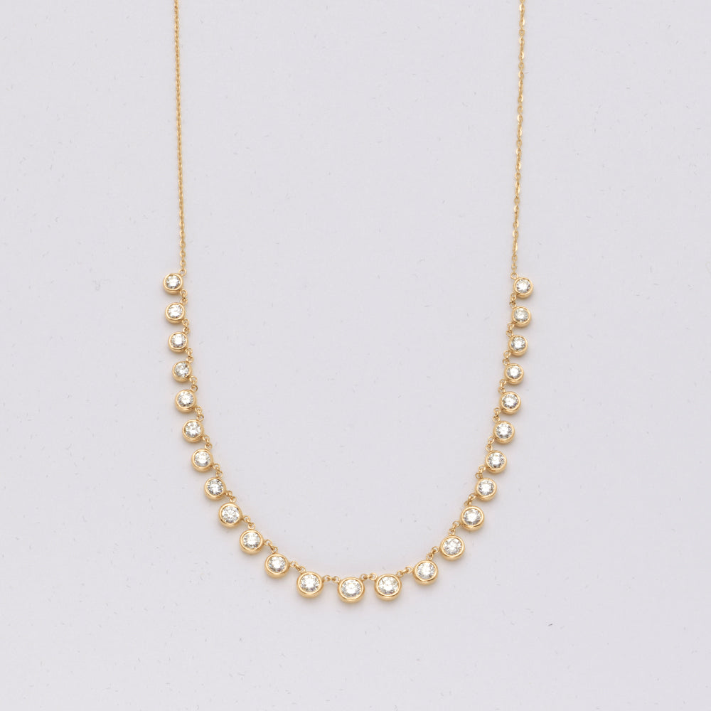 14KY 1.85CTW DIAMOND LOOSE BEZEL SET NECKLACE