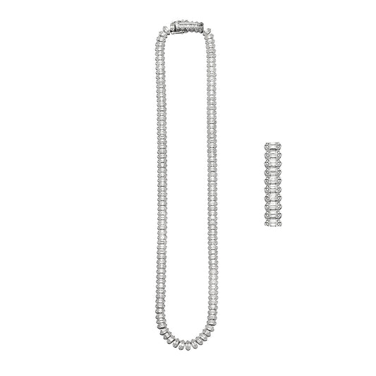 10KW 9.50CTW BAGUETTE DIAMOND NECKLACE W/ TRINGLE