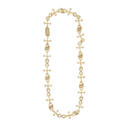 14KY 10.00CTW ROUND DIAMOND THORN N CROSS /W