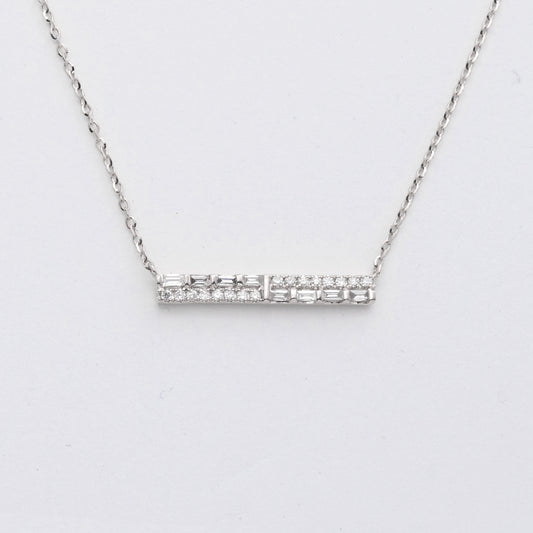 14KW 0.20CTW BAGUETTE & ROUD DIAMOND BAR